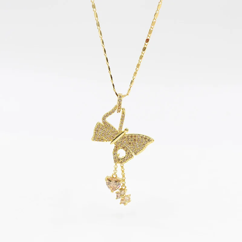 Розовое золото ожерелье с кулоном Красивая Женская Свадебная вечеринка