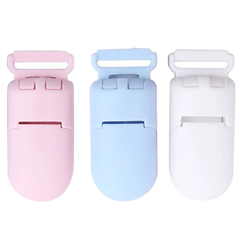 Abrazadera de pl&aacute;stico para chupete de reci&eacute;n nacido, Clip auxiliar de Color s&oacute;lido, port&aacute;til, 10 unids/set por juego-0