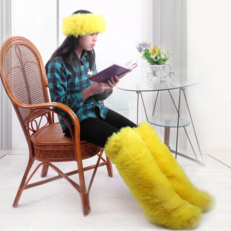 

Зимние женские сапоги из искусственной замши лампа с шерстяной подкладкой; Обувь на плоской подошве с украшением в нижней части над коленом...