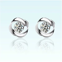 925 silver rotating love earrings womens korean board fashion temperament hundred mounted diamond earrings stud earrings