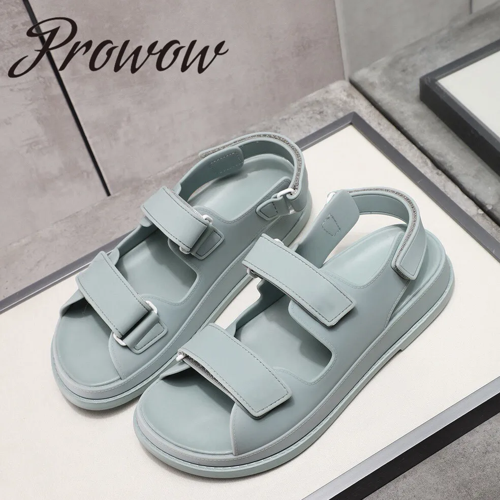 

Prowow Runway Fashion Summer Luxury Brand Jelly Sandals Open Toe Platform Flats Sandals Shoes Women