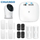 Высококлассная система сигнализации Chuango 400-LTE, Wi-Fi и 4G, GSM, умная домашняя система охранной сигнализации с детектором дымаГазаПИР