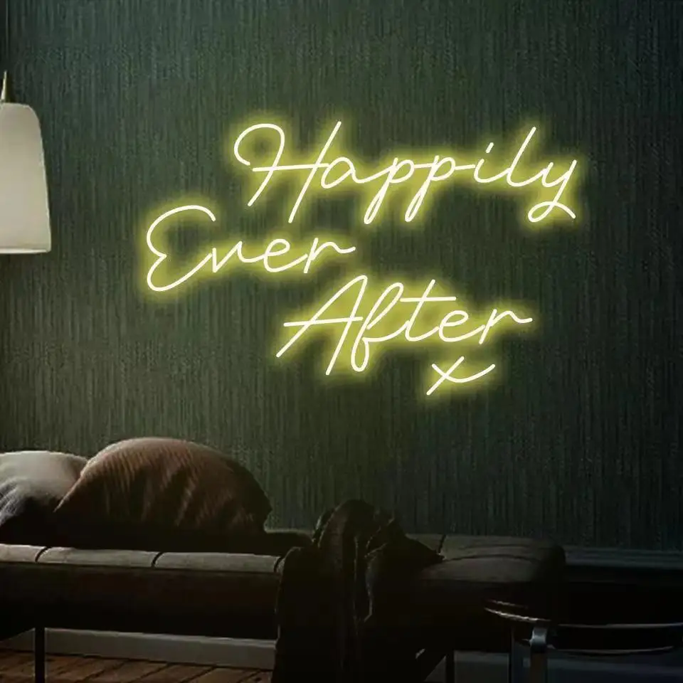 Custom Led Happily Ever After LED Neon Sign Custom Made Wall Lights Party Wedding Decor Decor logo personalized