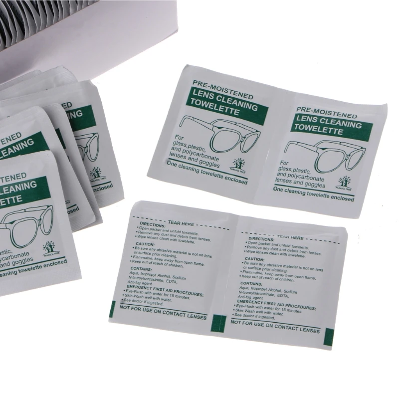 100Pc Cleaning Cloth Disposable Wet Tissue Wipe Anti Frog Lens Glasses Polishing F3MD | Аксессуары для одежды