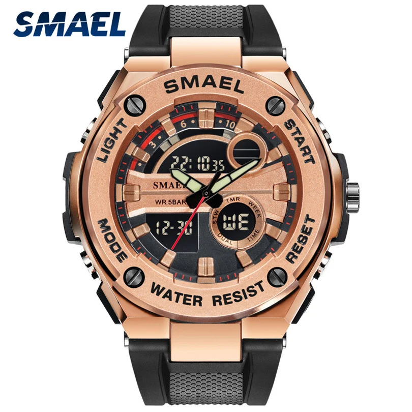 

Часы наручные SMAEL мужские светодиодсветодиодный Цифровые кварцевые, спортивные брендовые роскошные Цифровые, 1625