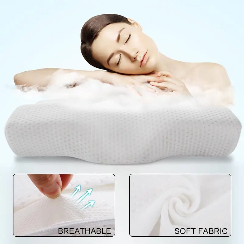

Memory Foam Bedding Pillow Neck protection Slow Rebound Memory Foam Butterfly Shaped Pillow Health Cervical Neck size in 50*30CM