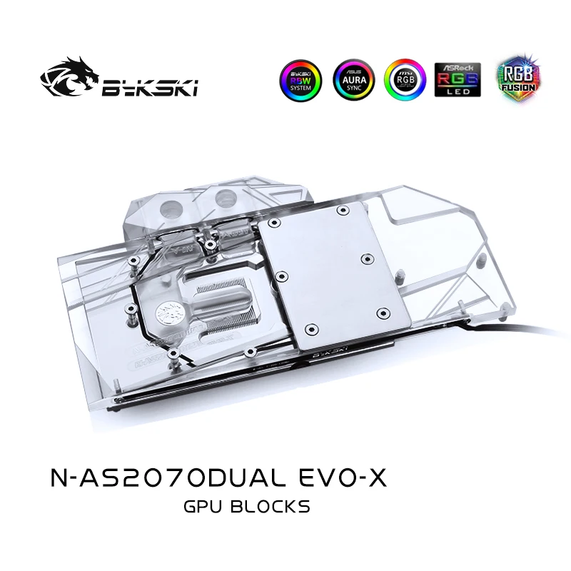 Bykski N-AS2070DUAL EVO-X PC water cooling Radiator GPU cooler video Graphics Card Water Block for ASUS DUAL RTX2070 2060S EVO