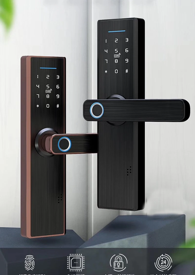 

Tuya WI-FI электронный умный дверной lcok, с удаленно Управление отпечатков пальцев Пароль RFID карты цифровой замок, цифровой замок по отпечатку па...