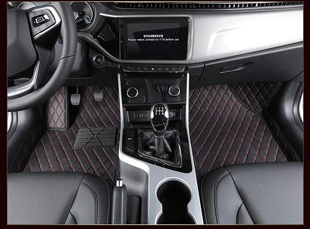 2 Piece black red Flash mat кожаный автомобильный коврик для Changan все модели CS75 CS35 CX20 CX30 CS15 CS95 CS55 мини benben V3 V5 V7 Автомобильный ножной для укладки волос - Название цвета: 2 Piece black red
