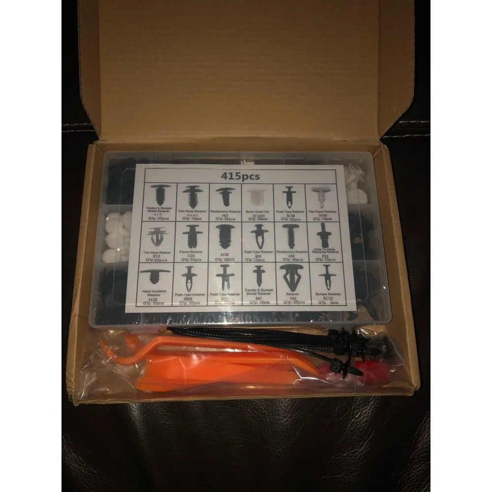415 шт./компл. пластиковые заклепки для кузова автомобиля|Клипсы и зажимы авто| |