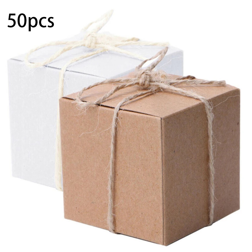 

Decoration Candy Boxes Set Festival Square Chic Kraft Paper Party Favors