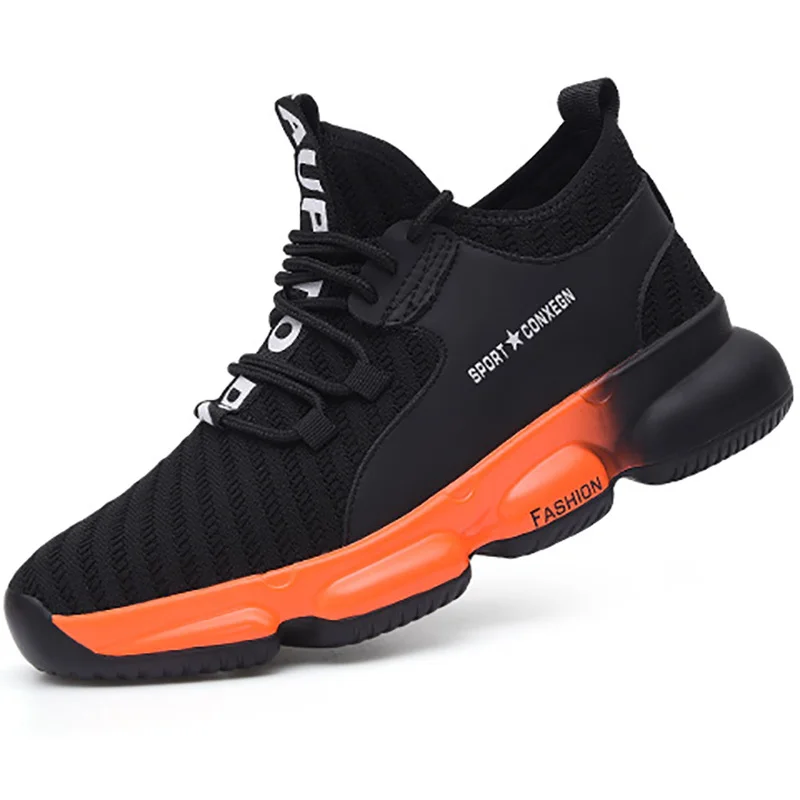 

Indestructible Shoes Men with Steel Toe Cap Puncture-Proof safety shoes Lightweight Breathable Sneakers Drops