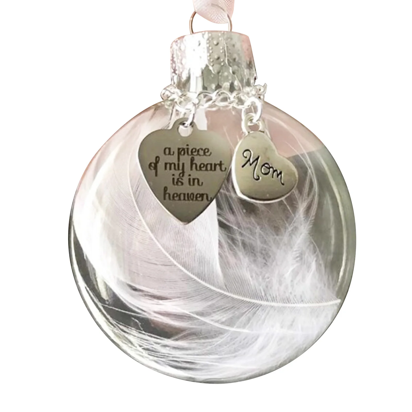 

Christmas Ornaments Feather Ball - A Piece Of My Heart Is In Heaven Memorial Ornament L5