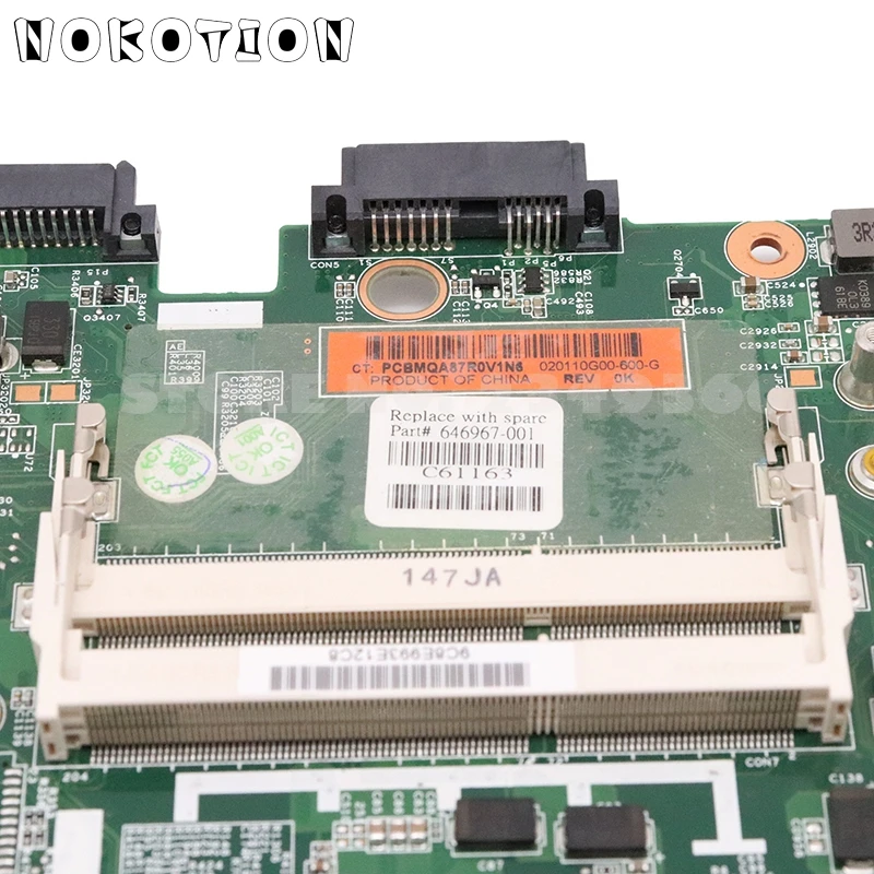 NOKOTION 646967-001 для ноутбука HP EliteBook 8560P 6560B материнская плата QM67 DDR3 HD6470M видеокарта