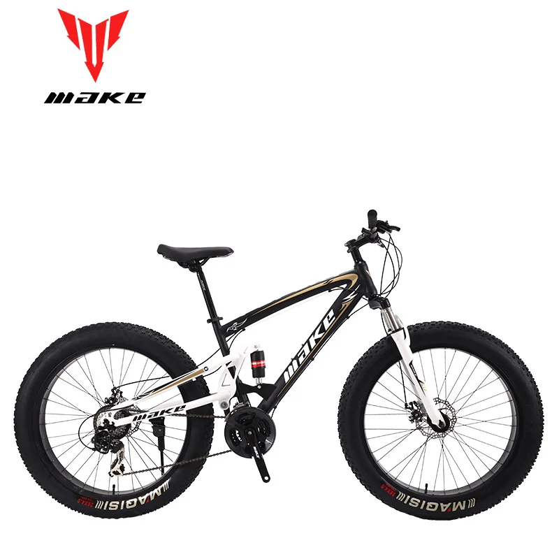 MAKE горный жир велосипед стальная рама полный чулок 24 скорости Shimano дисковый