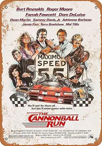 

SRongmao 8 x 12 Metal Sign 1981 Cannonball Run Movie