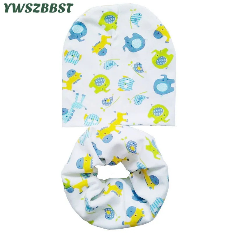 Хлопковая детская шапочка набор шапки и шарфа Детские шапочки с рисунком для