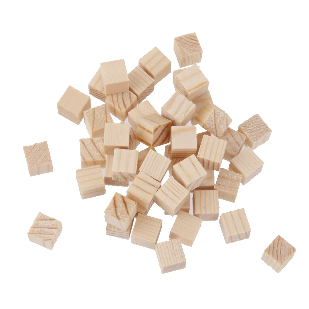 

50Pcs Natural Wooden Squre Mini Cubes Embellishment for Craft 10x10x10mm