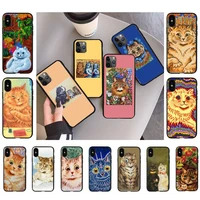 louis william wain vintage cat painting phone case knockproof case for iphone 11 8 7 6s plus x xs max 5s se 2020 11 12pro max xr