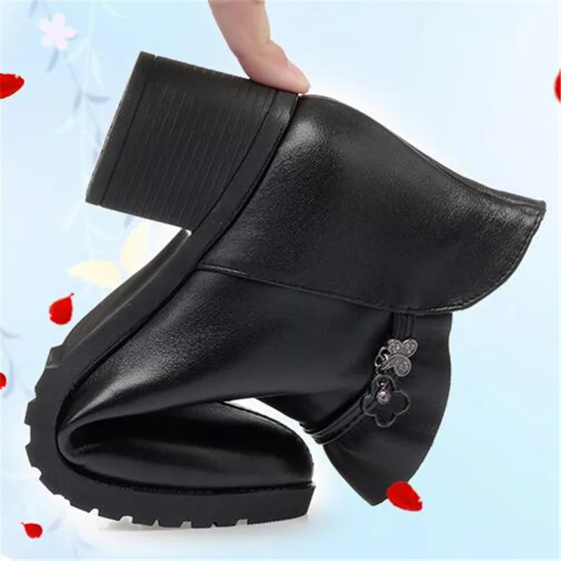 2019 г. новая осенне зимняя обувь из натуральной кожи женские ботинки теплые зимние