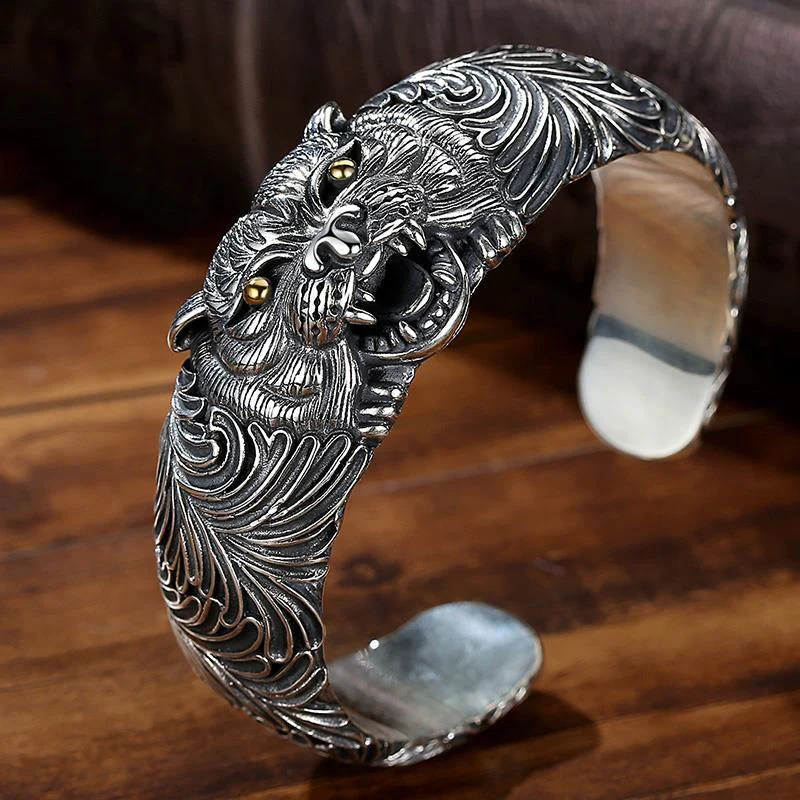 Новый браслет с головой тигра для мужчин в стиле ретро широкая версия модный