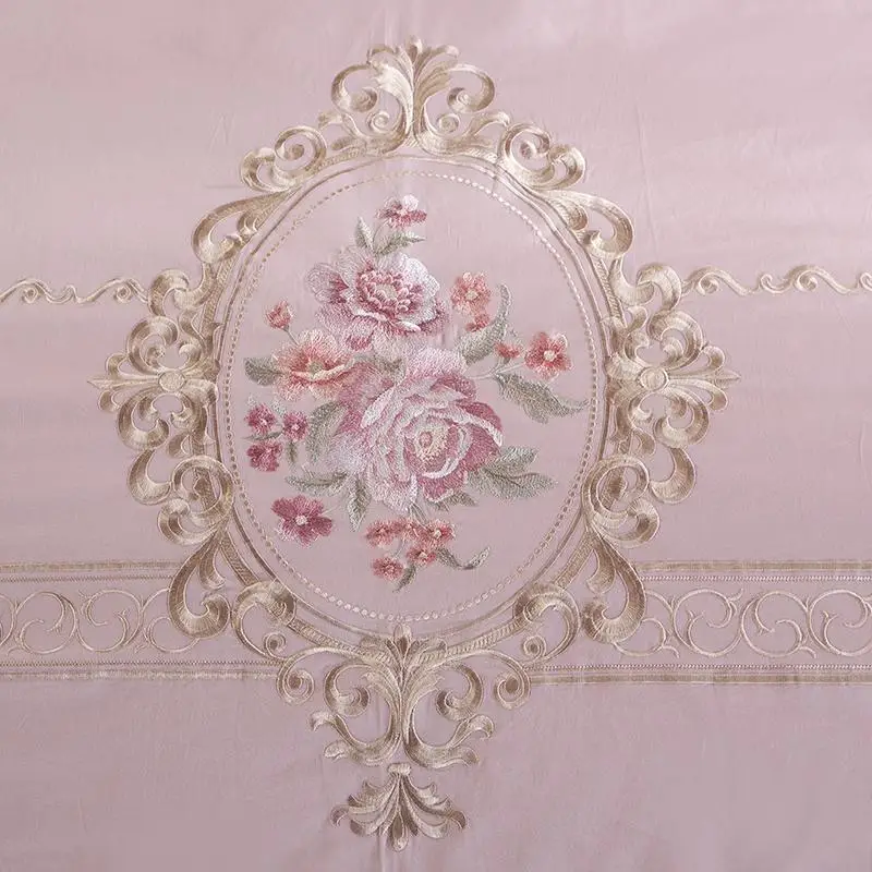 Роскошный комплект постельного белья из 45 розовых цветов с вышивкой Египетский