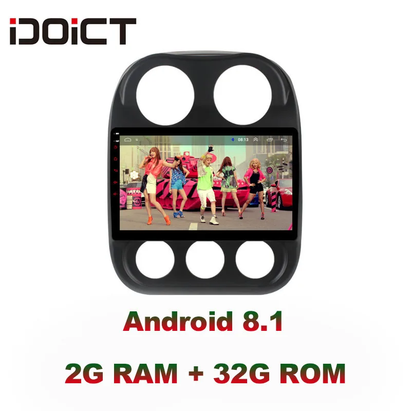 IDOICT Android 8 1 IPS 2G + 32G Автомобильный dvd плеер GPS навигация Мультимедиа для JEEP Compass