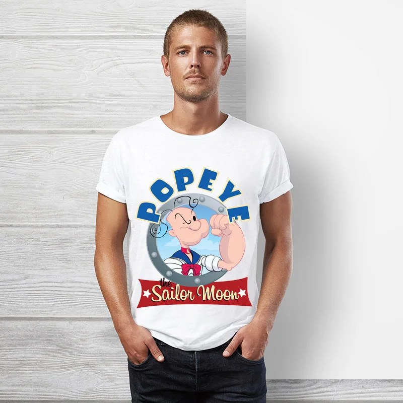 S06 Брендовая одежда True reveler, футболка Popeye, Мужская футболка с коротким рукавом, летняя мультяшная футболка в стиле хип-хоп, забавная футболка из хлопка с моряком - Цвет: S06