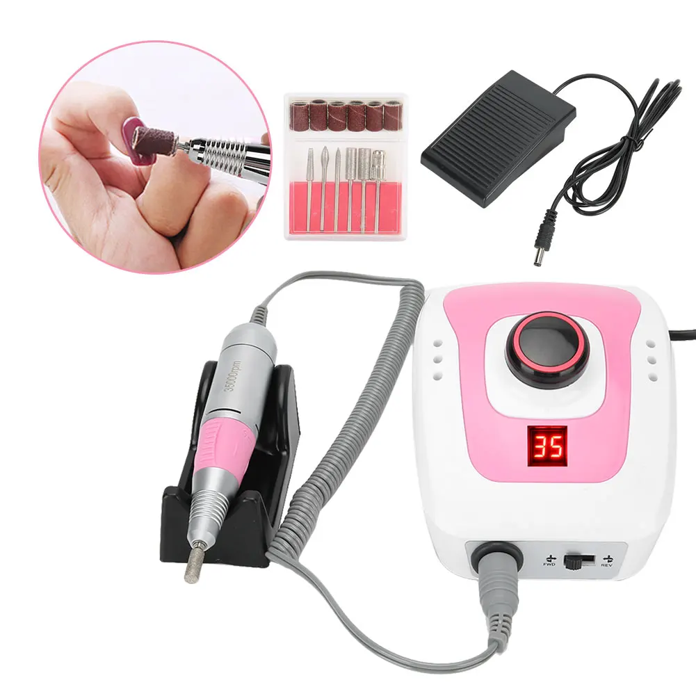 

65W 35000RPM Electric Nail Drill Machine Manicure Pedicure Files Tools Kit Nail Polisher Grinding Glazing Machine 100-240V