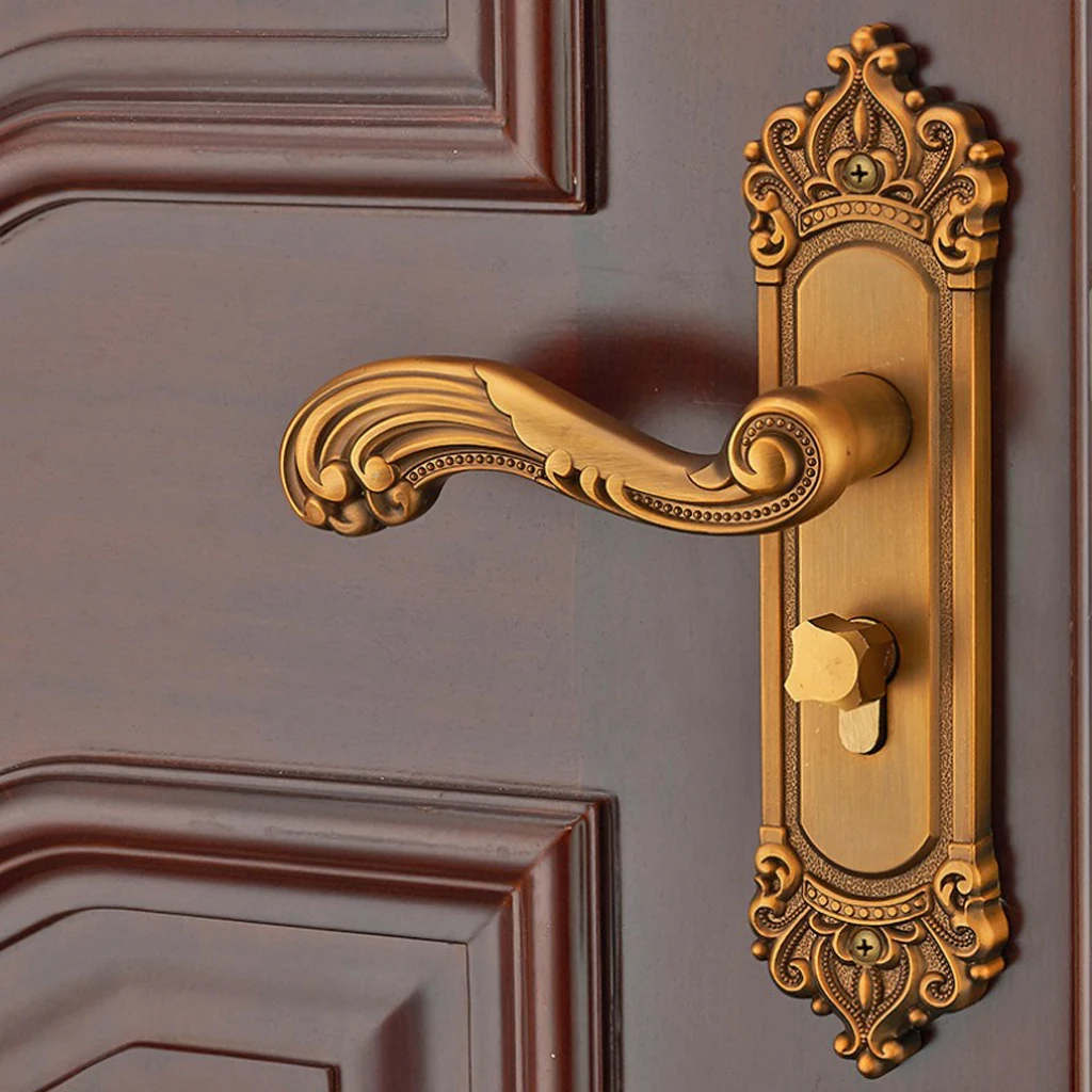 

Complete Set Luxury Door Lock Sets Door Handles Levers with 3 Pieces Keys