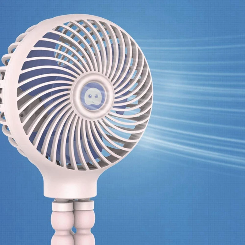 

Mini Handheld Stroller Fan,Personal Portable Clip-on Desk Fan with Flexible Tripod,Rechargeable Fan for Camping