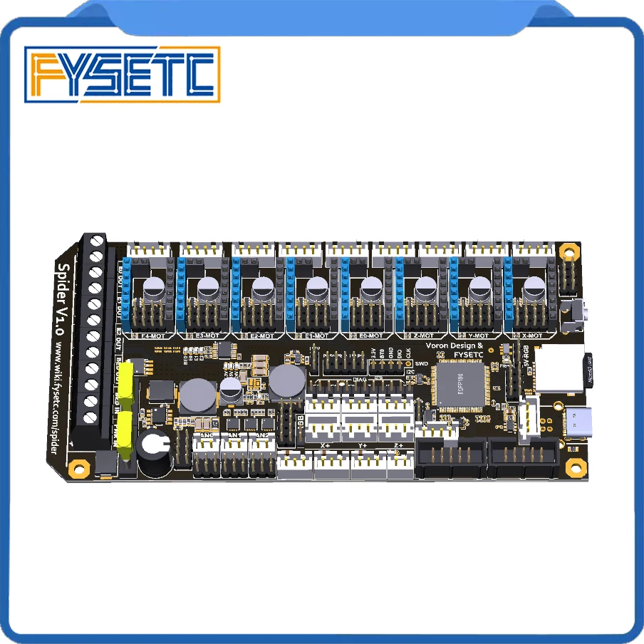 Материнская плата FYSETC Spider V1.1 32-битная контроллера TMC2209 деталь 3D-принтера VS Octopus