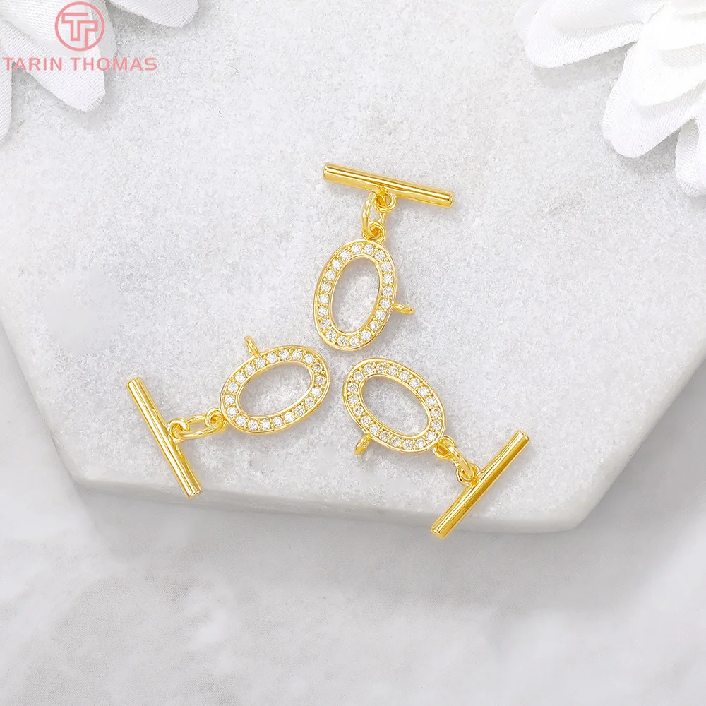 

4 комплекта O:6x10 мм T:2x11 мм 24K позолоченный латунный овальный браслет O-образные застежки Высокое качество Diy ювелирные аксессуары