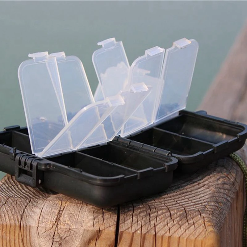 1Pcs Black Fishing Tackle Box Lures Hooks 8 Compartments &amp 1pcs Portable Camping Folding Backpack Chair Camouflage | Спорт и
