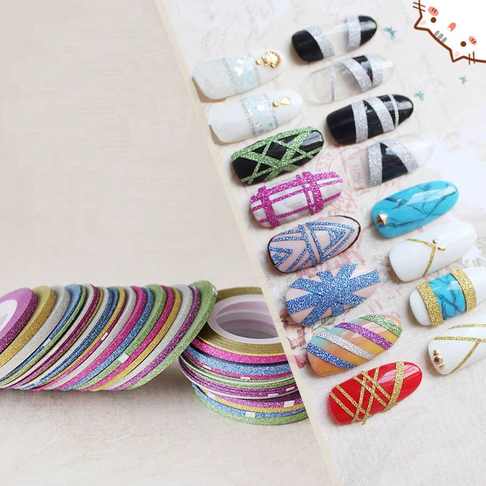 1 шт. полоскающая лента для ногтей фиолетовая Золотая серебряная смешанные цвета