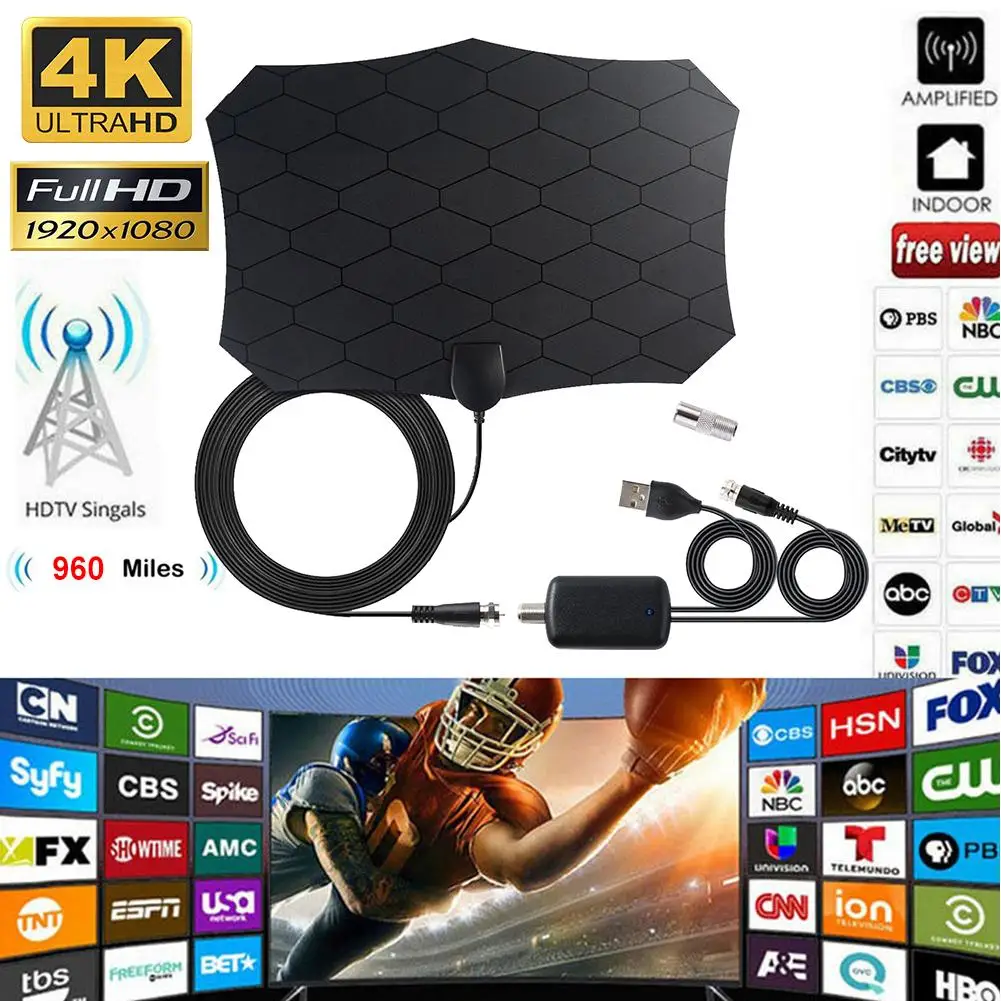 Новейшая 4K 25DB с высоким коэффициентом усиления HD TV DTV коробка цифров ТВ антенны EU