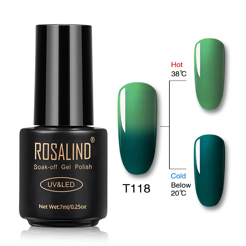 RAT118 ROSALIND Гель-лак для ногтей 7 мл меняющий температуру УФ-цвет Полупостоянный Vernis для маникюра Гель-лак - Цвет: RAT118