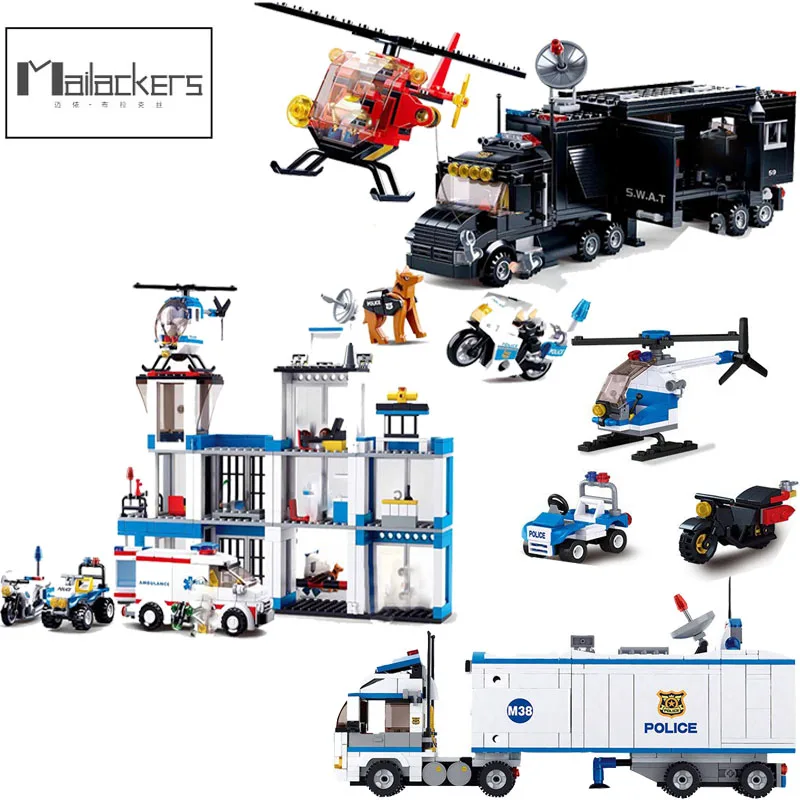 Городская полиция Swat строительные блоки штаб квартира команда автомобиль цити