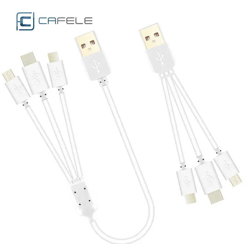 Cafele 3 в 1 USB кабель м 2.4A быстрое зарядное устройство type C Usb кабели для iphone Xs Xiaomi Mi9 Red