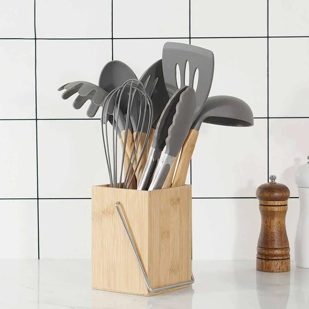 

DishyKooker 9Pcs/Set Kitchen Utensil Set Silicone Cooking Nonstick Cookware Spatula Spoon Set