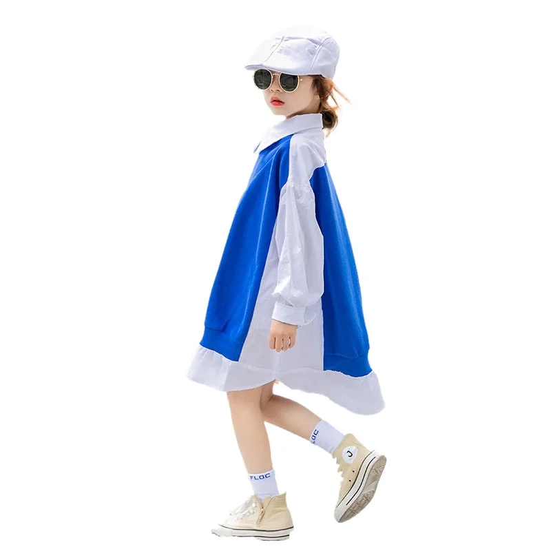 

Children's clothing girls' shirts spring 2020 new children's western style stitching shirts big children's shirt dress