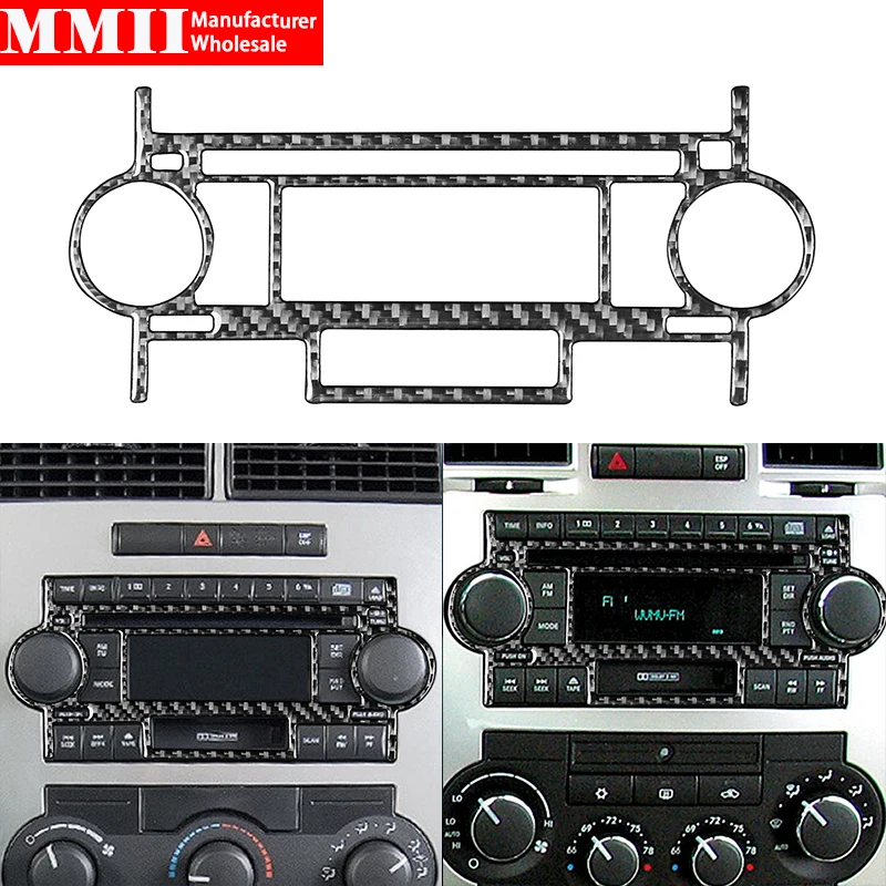 For Chrysler 300 300C 2005 2006 2007 Carbon Fiber Car CD Player Panel  Decorative Sticker Automobile Trim Cover Car Accessories