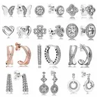 Женские серьги в виде лепестков клевера из серебра 925 пробы