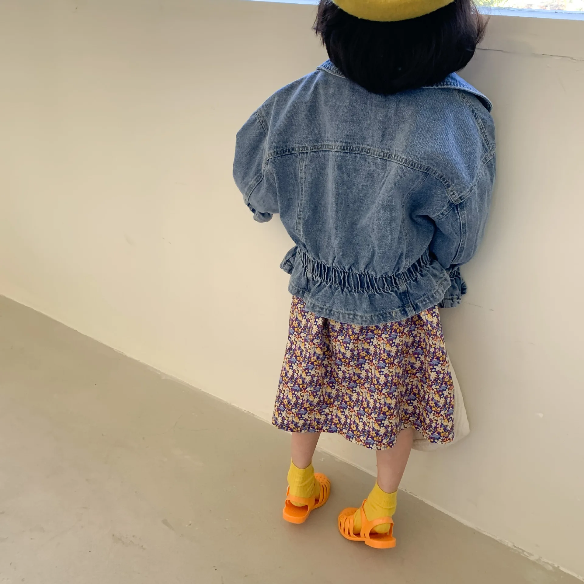 

Spring 2021 New Korean Children's Clothes Girl Retro Denim Jacket