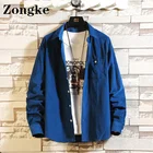 Рубашка Zongke Вельветовая мужская с длинным рукавом, дизайнерская одежда, винтажная одежда 5XL, мужские рубашки, осень 2021