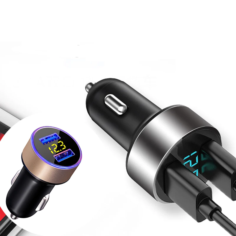 Автомобильное зарядное устройство с двумя USB портами 3 1 А светодиодный дисплей
