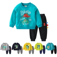 new cartoon print dinosaur clothing set for kids baby boys trousers and tops autumn boy tracksuit 2pcs outfits casual pullover