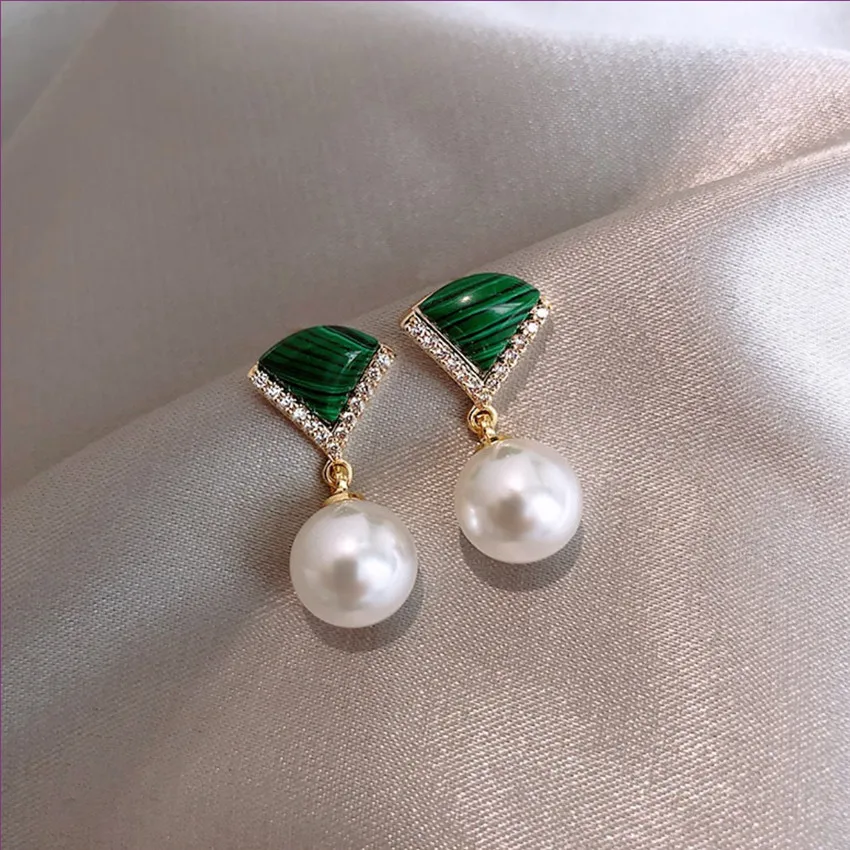 Уникальный светильник FYJS желтое золото геометрический Малахитовый камень