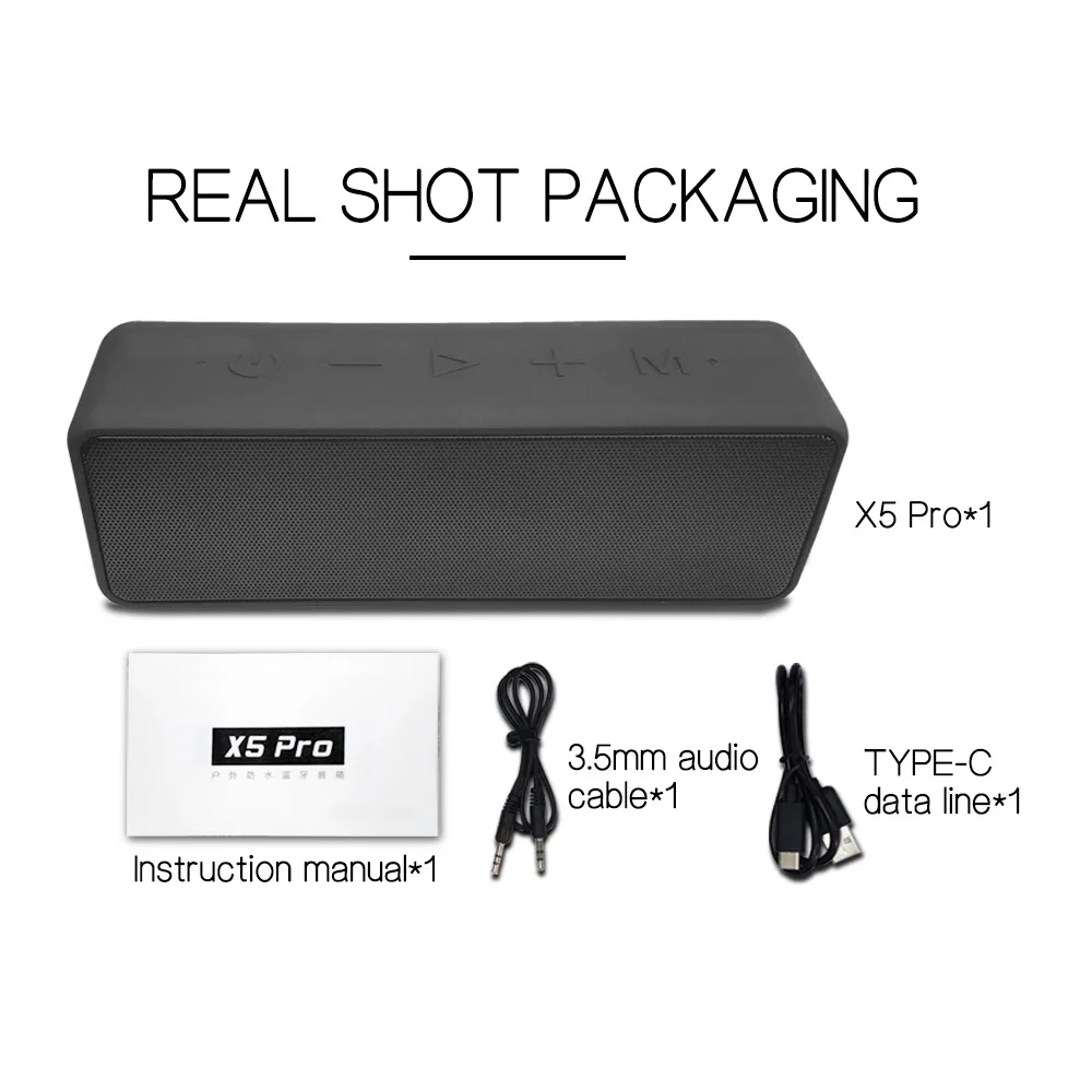 X5 PRO Беспроводной Bluetooth Динамик IPX7 Водонепроницаемый 20 Вт открытый Портативный