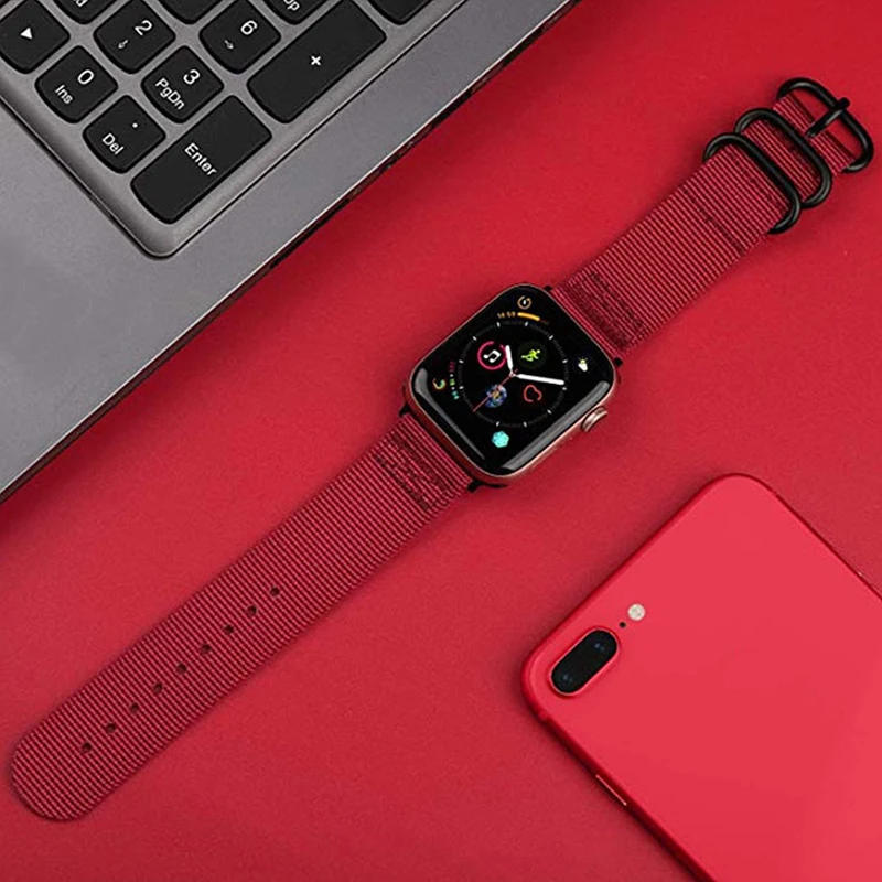 Новый Популярный нейлоновый ремешок для часов Apple Watch 40 мм 44 спортивный браслет